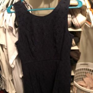 J. Crew navy blue lace dress